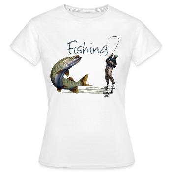 Fishing - T-shirt Femme - blanc - Devant - AI Model Female 172 dark (172cm)