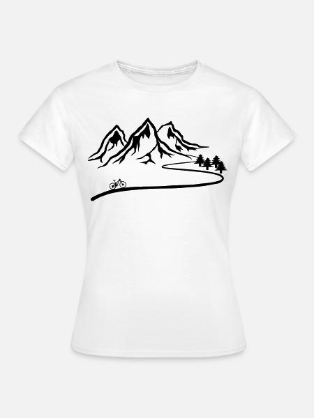 Mountainbike Trail - Frauen T-Shirt - Weiß