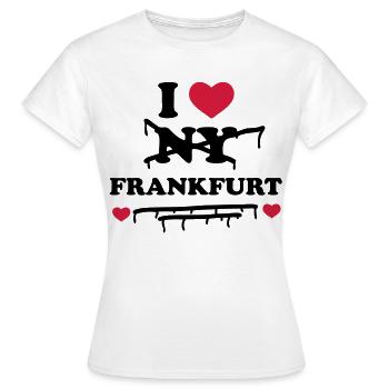 I Don't Love NY sondern Frankfurt - Frauen T-Shirt - Weiß - Vorne - AI Model Female 172 dark (172cm)
