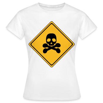 Panneau d’avertissement de danger # - T-shirt Femme - blanc - Devant - AI Model Female 172 dark (172cm)