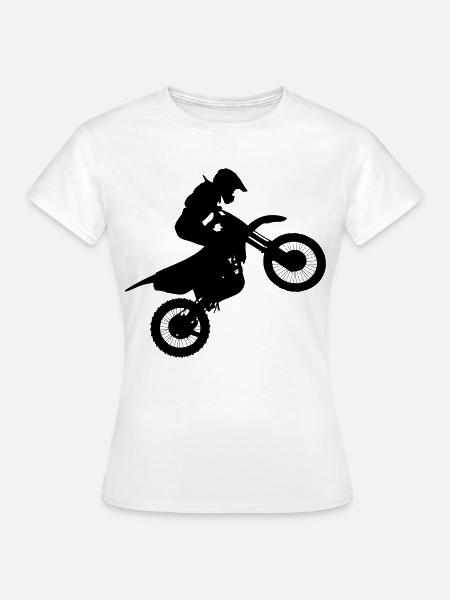 Motocross-kuljettajan kuva # - Naisten t-paita - valkoinen