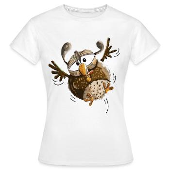 Fluttering owl flying low - owls - funny - Women's T-Shirt - white - Front - AI Model Female 172 dark (172cm)