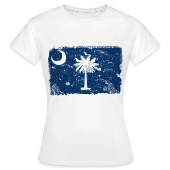 Caroline du Sud Drapeau Vintage - T-shirt Femme - blanc - Devant - AI Model Female 172 dark (172cm)