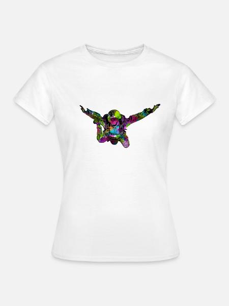 Bunter Fallschirmspringer - Frauen T-Shirt - Weiß