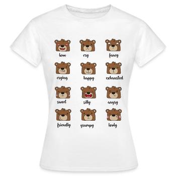 bärchen bär teddy cute kita feeling mimik emotion - Frauen T-Shirt - Weiß - Vorne - AI Model Female 172 dark (172cm)