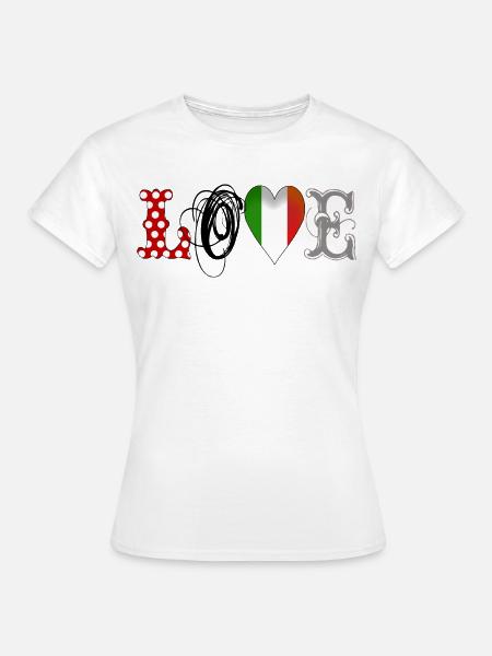 Love Italia - Black - Frauen T-Shirt - Weiß