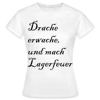 Drache erwache - Frauen T-Shirt - Weiß - Vorne - AI Model Female 172 dark (172cm)