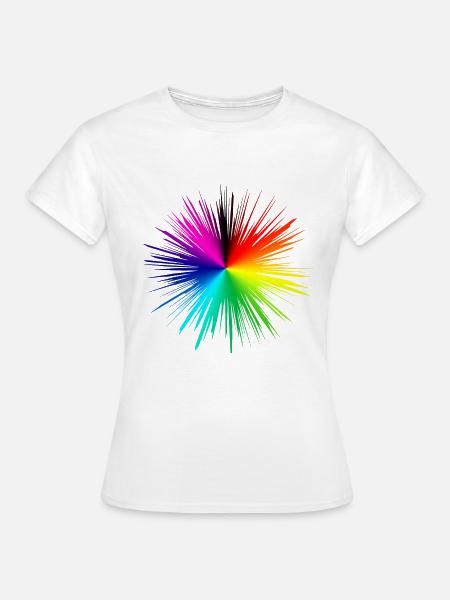 Farbexplosion Radialburst - Frauen T-Shirt - Weiß