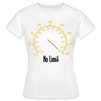 Tacho | No Limit - Frauen T-Shirt - Weiß - Vorne - AI Model Female 172 dark (172cm)