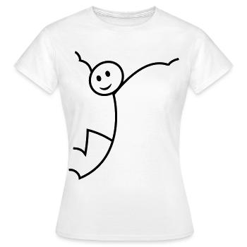 Strichmännchen - Frauen T-Shirt - Weiß - Vorne - AI Model Female 172 dark (172cm)