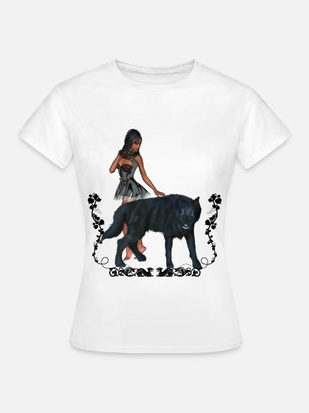 Mit dem Wolf umwerfend - Frauen T-Shirt - Weiß