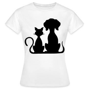hund und katze - Frauen T-Shirt - Weiß - Vorne - AI Model Female 172 dark (172cm)