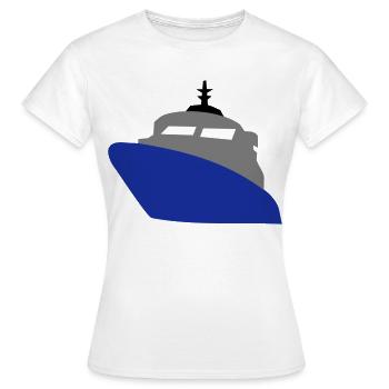 schiff - Frauen T-Shirt - Weiß - Vorne - AI Model Female 172 dark (172cm)