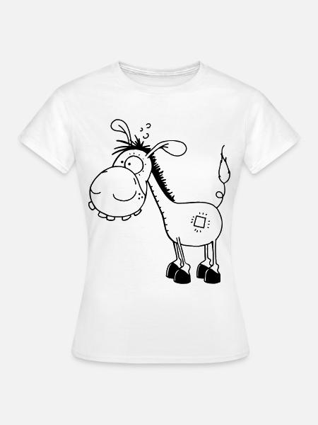 Esel - Langohresel - Eselchen - Frauen T-Shirt - Weiß