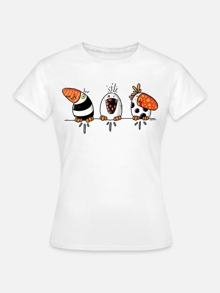 Komische Vögel - Vogel- Vögelchen - Frauen T-Shirt - Weiß