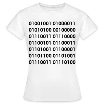 Spécialiste des TIC en binaire 002 - T-shirt Femme - blanc - Devant - AI Model Female 172 dark (172cm)