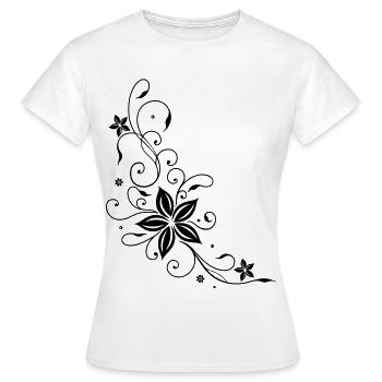 Filigranes und feminines Tribal mit Blumen. - Frauen T-Shirt - Weiß - Vorne - AI Model Female 172 dark (172cm)