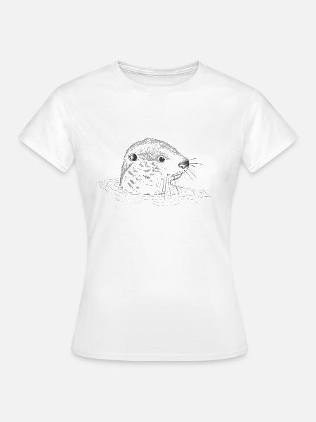 Otter im Wasser - Frauen T-Shirt - Weiß