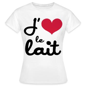 J'aime le lait - Bébé - T-shirt Femme - blanc - Devant - AI Model Female 172 dark (172cm)