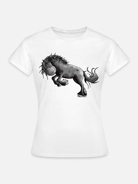 Wilder Friese - Pferd - Frauen T-Shirt - Weiß