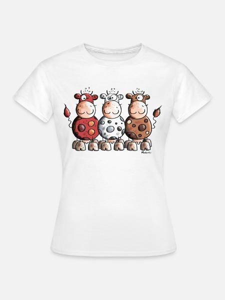 Kunterbunte Kühe - Frauen T-Shirt - Weiß