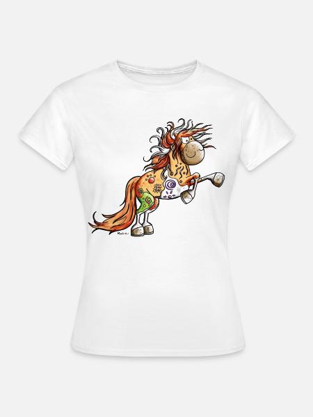 Wildes Indianer Pferd - Frauen T-Shirt - Weiß