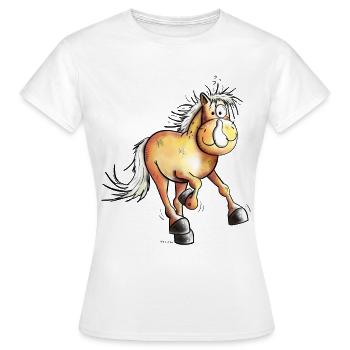 Running Haflinger - Women's T-Shirt - white - Front - AI Model Female 172 dark (172cm)