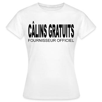 Câlins gratuits - Fournisseur Officiel - T-shirt Femme - blanc - Devant - AI Model Female 172 dark (172cm)