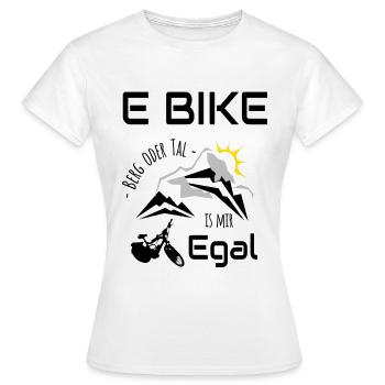 E Bike - montagne ou vallée, je m'en fiche - T-shirt Femme - blanc - Devant - AI Model Female 172 dark (172cm)