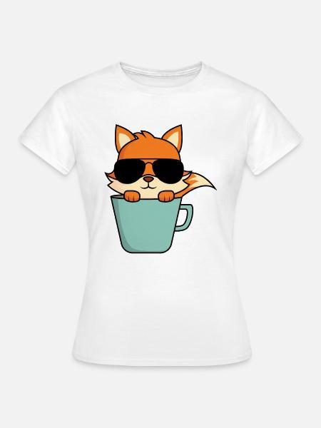 Cooler Fuchs in Kaffeetasse - Frauen T-Shirt - Weiß