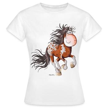 Stürmischer Appaloosa - Frauen T-Shirt - Weiß - Vorne - AI Model Female 172 dark (172cm)