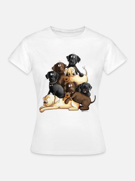 Lustiger Labrador Hundehaufen I Retriever Hunde - Frauen T-Shirt - Weiß