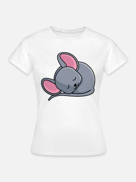 Schlafendes Mäuschen - Frauen T-Shirt - Weiß