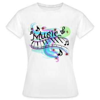 musique - T-shirt Femme - blanc - Devant - AI Model Female 172 dark (172cm)