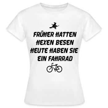 Hexenbesen Fahrrad - Frauen T-Shirt - Weiß - Vorne - AI Model Female 172 dark (172cm)