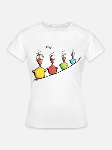 Vogelleine Piep - Frauen T-Shirt - Weiß