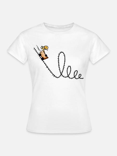 Giraffe fährt Achterbahn - Frauen T-Shirt - Weiß