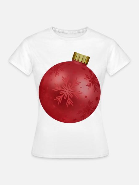 Weihnachtskugel schwanger Babybauch Geschenk - Frauen T-Shirt - Weiß