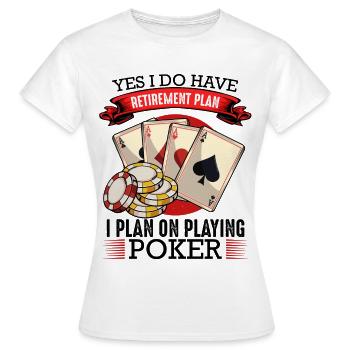 Cartes et jetons du plan de retraite - T-shirt Femme - blanc - Devant - AI Model Female 172 dark (172cm)