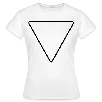Triangle avec coins arrondis comme panneau d’avertissement - T-shirt Femme - blanc - Devant - AI Model Female 172 dark (172cm)