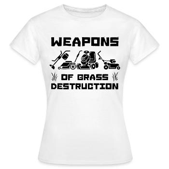 Armes de destruction de l’herbe - T-shirt Femme - blanc - Devant - AI Model Female 172 dark (172cm)