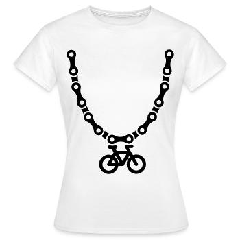 Mountain bike MTB Halskette Fahrradkette Fahrrad - Frauen T-Shirt - Weiß - Vorne - AI Model Female 172 dark (172cm)