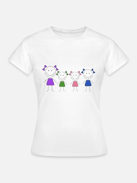 Mädls Freundinnen Schwestern schwarz kleider bunt - Frauen T-Shirt - Weiß