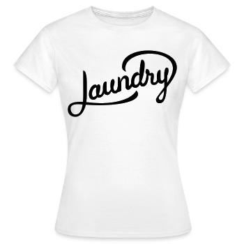 Funny lettering for laundry - Women's T-Shirt - white - Front - AI Model Female 172 dark (172cm)
