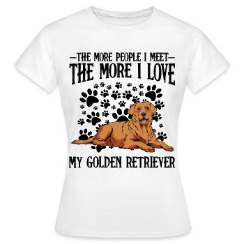 Illustration du Golden Retriever allongé - T-shirt Femme - blanc - Devant - AI Model Female 172 dark (172cm)
