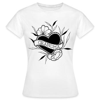 mormor - Dame-T-shirt - hvid - Foran - AI Model Female 172 dark (172cm)