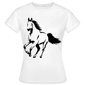 étalon - jument - poulain - cheval - T-shirt Femme - blanc - Devant - AI Model Female 172 dark (172cm)
