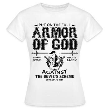 armor of god - Women's T-Shirt - white - Front - AI Model Female 172 dark (172cm)