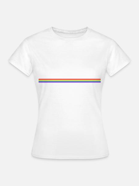 Regenbogen Pride Streifen LGBTQIA+ - Frauen T-Shirt - Weiß