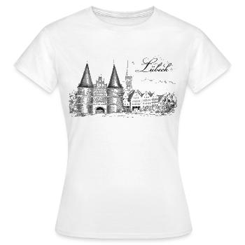 Lübeck - T-shirt Femme - blanc - Devant - AI Model Female 172 dark (172cm)
